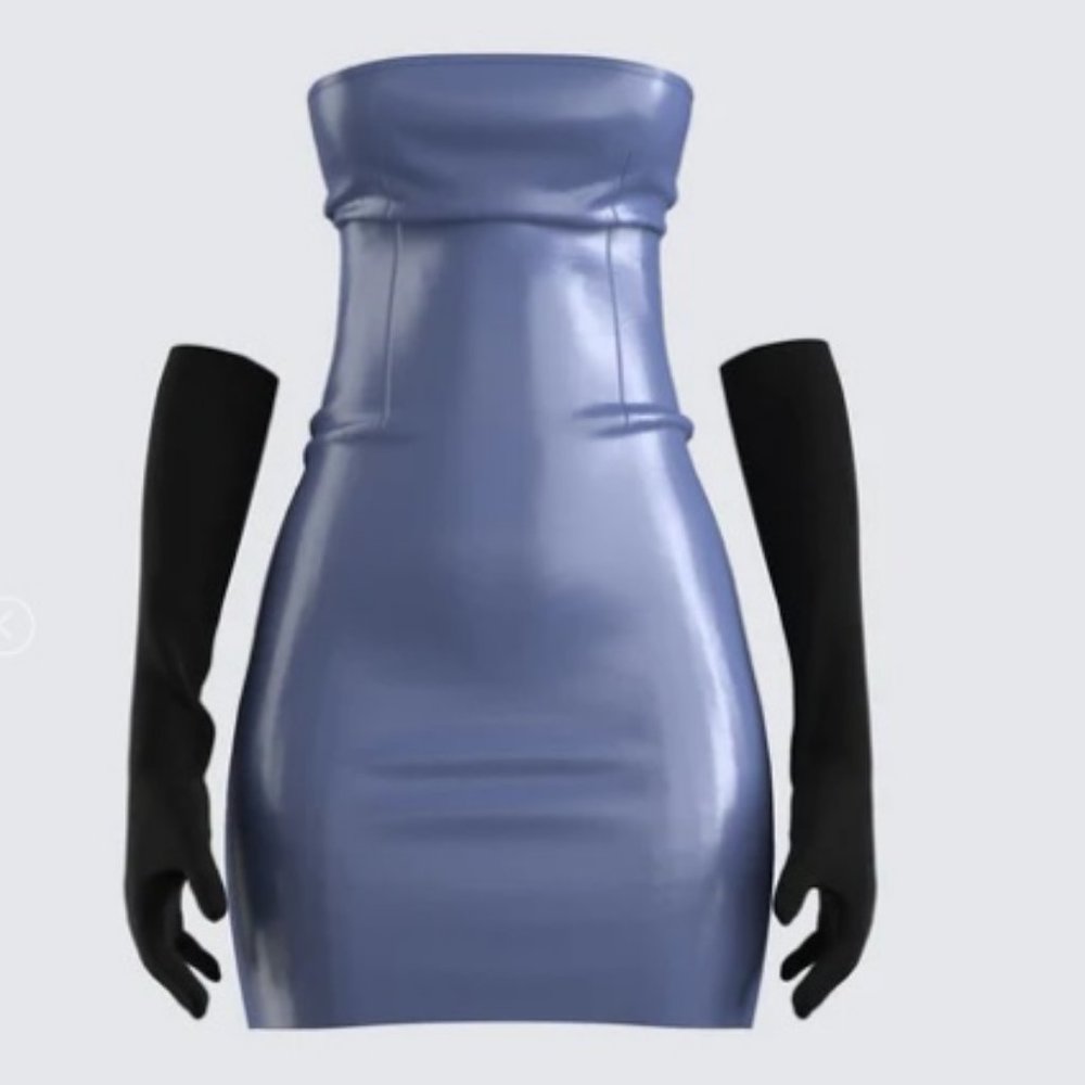 Leather Mini Dress & Gloves